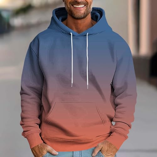 Hooded Sweatshirts for Men Casual Stylish Gradient Color Long Sleeve Winter Fleece Lined Pullover Hoodies with Pocket2