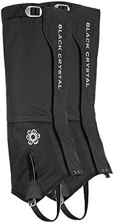 Black Crystal Hiking Ski Snow Gaiters Waterproof Breathable Nylon Women's Black Size Medium