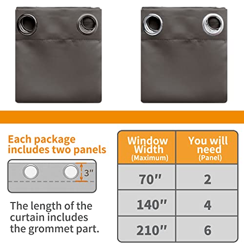 Image of YoungsTex Blackout Curtains for Bedroom 84 Inches Long - Room Darkening with Grommet Thermal Insulated Drapes for Living Room Privacy Decorative, 2 Panels, 52 x 84 Inch, Grey