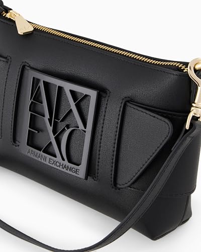Armani Exchange Women's susie shoulder Bag, Black, One size3