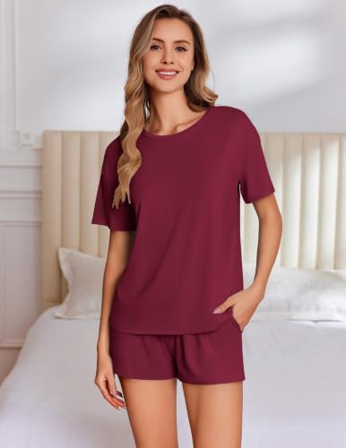 Image of Ekouaer Pajamas for Women Set Viscose from Bamboo Pjs 2 Piece Lounge Sets