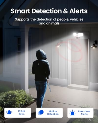 Reolink Elite Pro Floodlight PoE, 16MP dubbele lens 180°, 2800 lumen verlichting, volledige kleur & infrarood nachtzicht, slimme detectie, 24/7 opname met bewegingsvolging - Afbeelding 5