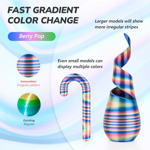 Image of AMOLEN Silk PLA 3D Printer Filament Bundle, Shiny Multicolor Rainbow Pack, Fast Color Change PLA 1.75mm 3D Printing Filament for Most FDM 3D Printer, 1KG X 4 Spools