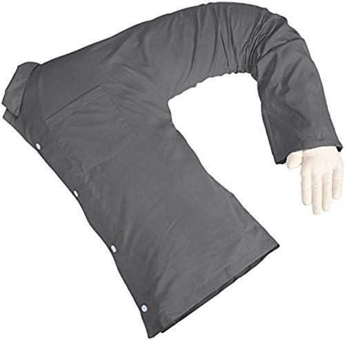 Boyfriend Pillow - Intimate Romantic Bedroom Companion or Partner - Cuddly Form Body Pillow with Benefits - Funny Unique Gag Gift Idea - Body Pillow Grey