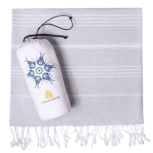Casaverse Turkish Beach Towel, 100% Cotton Quick Dry Sand Free Beach Towels, Travel Turkish Towel #TOP3