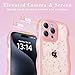 IAIYOXI Case for iPhone X - Curly Wave Edge Design, Bling Glitter Star Shiny Case, Cute Pink Clear Full Protection Soft TPU Shockproof Cover for Women and Girls (iPhone X, Pink)