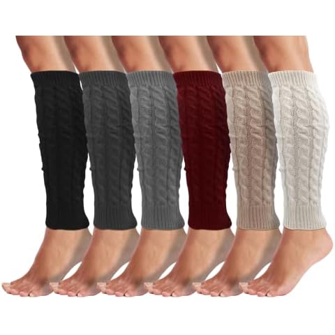 Women's Cable Knit Leg Warmers, 6 Pairs Cover