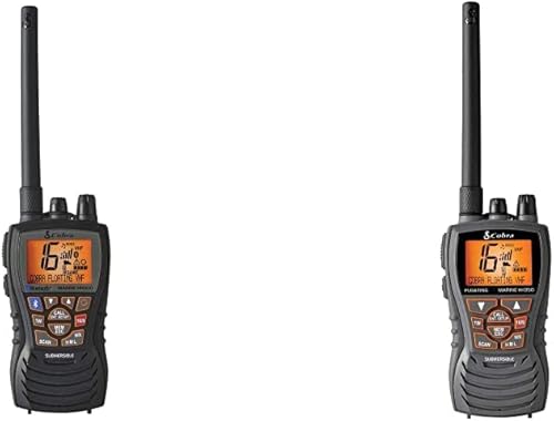 Cobra MR HH500 FLT BT Radio VHF flotante de mano  6 vatios, Bluetooth negro y MR HH350 FLT Radio VHF flotante de mano  6 vatios, sumergible,