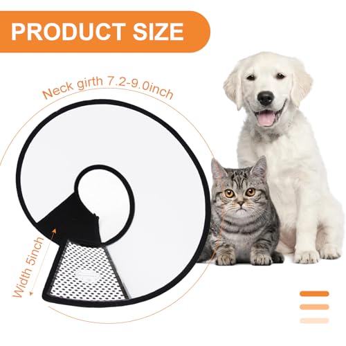DAJING Cat Cone - Lightweight Plastic Elizabethan Collar for Cats Mini Dogs, and Rabbits, Transparent - Image 2