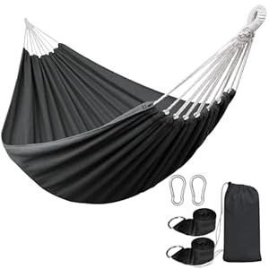ANYOO Baumwoll Hängematte Tragbare Camping Hängematte mit Gurten für Garten Balkon Terrasse Outdoor & Indoor