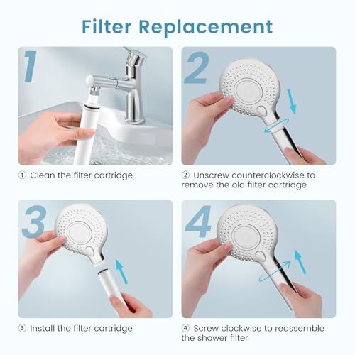Image of FEELSO FE-15 PRO abs Shower and tap Filter for Hard Water with 15 Stage Hard Water Softener Cartridge - Universal Shower Head Water Softener (Replacement Filters)