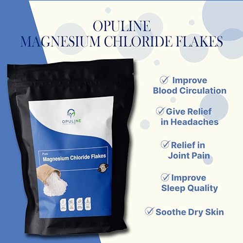 Image of Opuline Pure Magnesium Chloride Flakes| Natural Bath Soak for Muscle Recovery,Relaxation, Pain Relief and Sleep Support (500 gms)