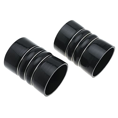 Image of Silicone Charge Air Cooler Hump Hose Boot Set 4 inch X 6 inch 4 inch with T Bolt Clamp Black
