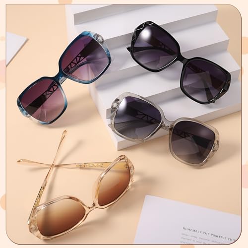 Image of DragonflyDreams Women Large Sunglasses, UV 400 Glasses | Oversized Classic Trend Ladies Sunglasses Sparkling Large Frame