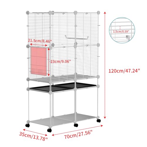Image of STILLCOVE Large Flight Bird Cage: Wide Birdcage with Storage Shelf & Perch