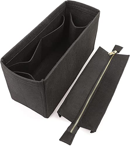 Image of GREENSHEEP Felt Purse Organizer Insert for Handbags, Tote, Hobo Bag Storage Divider with Removable Metal Zipper Cover
