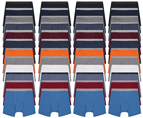 BILLIONHATS 48 Pack of Mens Boxer Briefs Wholesale, Colorful Cotton Mens Underwear in Bulk, Donating For Homeless Shelters
