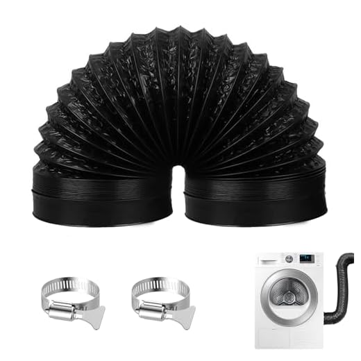 HENGBIRD Manguera de salida de aire de 100 mm de longitud, 2 m, tubo de ventilación, manguera flexible de aluminio, color negro, tubo flexible con 2 abrazaderas de manguera de acero inoxidable para