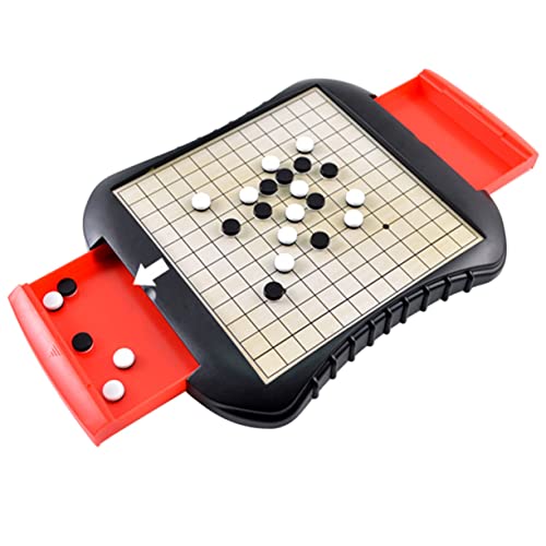 Toyvian 1 Juego De para Niños Weiqi Cajón Magnético De Plástico Portátil Juego Tablero De Ajedrez Color Reversi Checker Go Multifunción Cinco En Adultos Almacenamiento