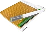 Westcott 16717 12-Inch CarboTitanium Wood Base Guillotine Paper Cutter, Multi-Paper Trimmer with 30 Sheet Capacity