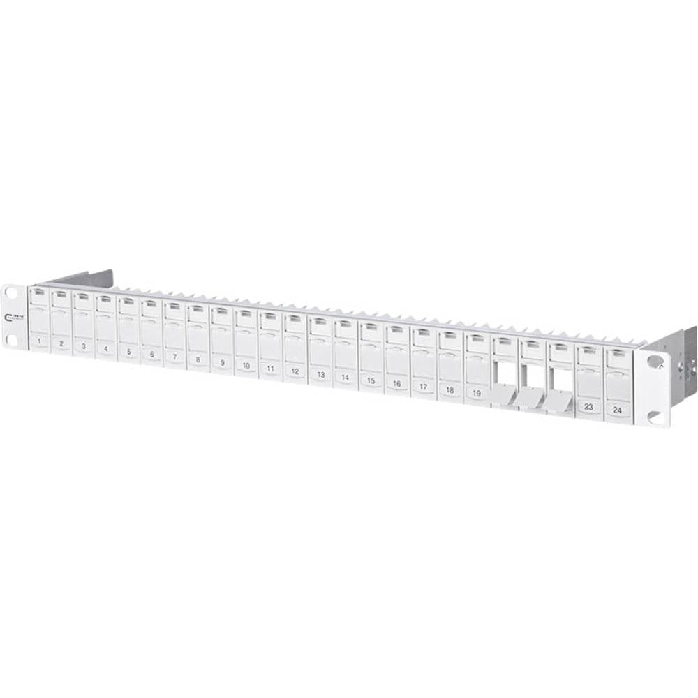 METZ CONNECT Modul 19 Zoll Modulträger 1HE 24 Port lichtgrau unbestückt, geschirmt