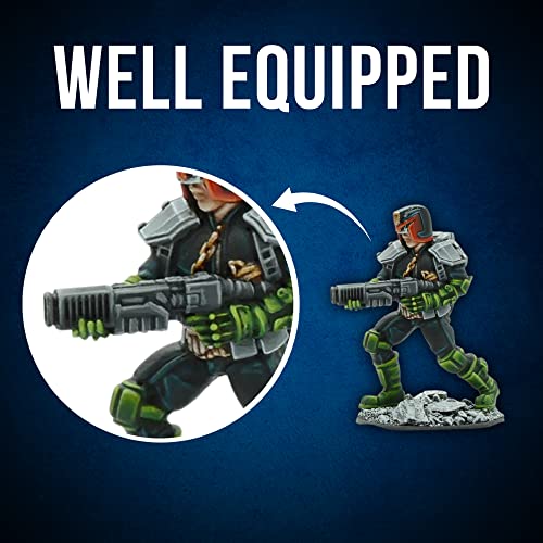 Wargames Delivered Judge Dredd - Justice Department Riot Control - Miniature Wargaming, 3 28Mm Miniature, 3 Game Cards, Digital Bundle - Action Figures By Warlord Games #TOP2