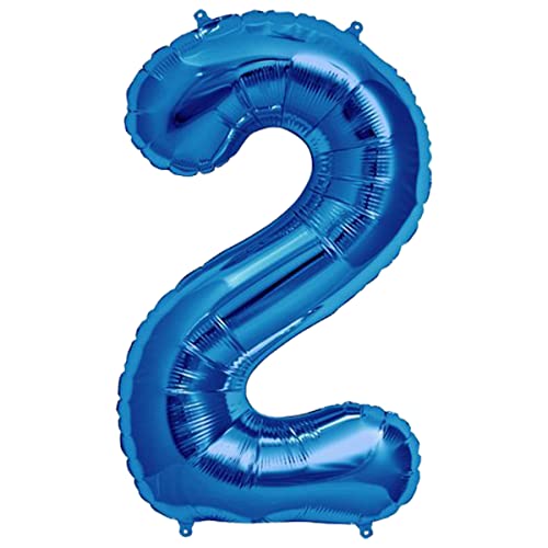 Image of Blue 32 Inches 2 Numbers Shape Large Big Foil Helium Balloons For Party Decorations In Happy Birthday Anniversary Office Items Materials Set Pack, Pack Of 1