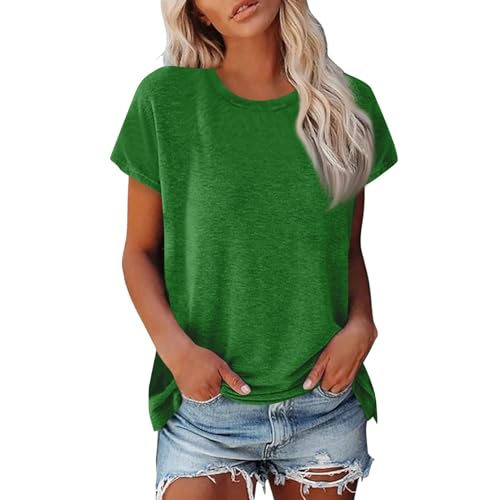Ropa Mujer Primavera 2025 Basica Verano Camisetas Manga Corta Mujer Rebajas Elegantes T Shirts Camisetas Cuello Redondo Ropa Mujer Talla Grande Tshirt Compra Online Verde M
