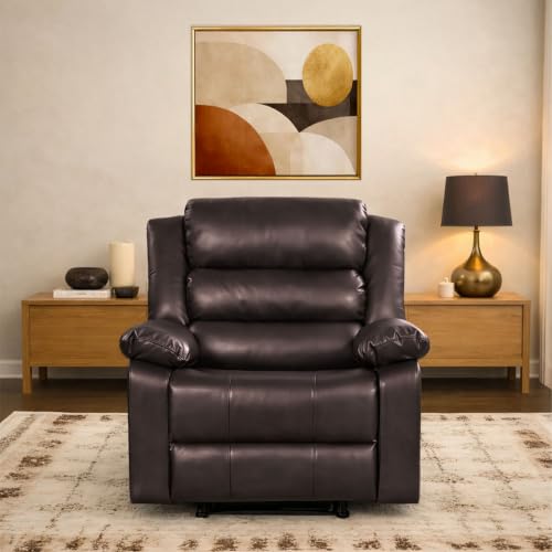 Image of Seventh Heaven Phoenix 1 Seater Motorised Recliner | Single Sofa Chair for Living Room Comfort | Ergonomic Design (Leatherette - Brown)