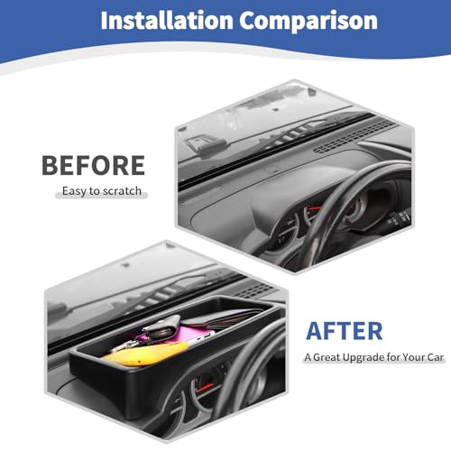 RT-TCZ for Wrangler JK Dashboard Storage Tray Organizer for Jeep Wrangler JK JKU 2007 2008 2009 2010 Black Storage Accessories - Thumbnail 2