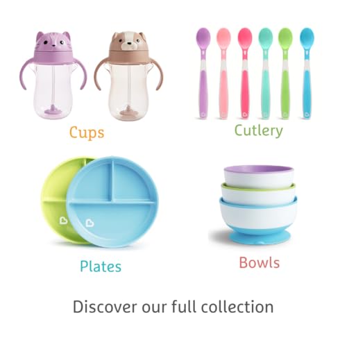 Munchkin Any Angle Trinkbecher mit Strohhalm & Gewicht für Babys & Kleinkinder | Auslaufsicher | Click-Lock-Technologie | Ab 6 Monaten | 296 ml / 10oz |Katze