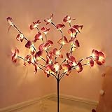 Guozyly Lichterzweige Dekoleuchte, Künstliche Blumen Lichter, LED Baum Lichterzweig, Dekobeleuchtung für Innen Außen, Flexibles Baumlicht für Home Vase (rosaviolett)