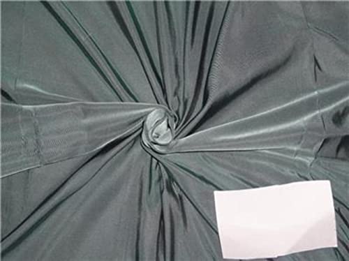 Tissu taffetas 100% pure soie vert menthe noir au mètre largeur 152,4cm tissage sergé