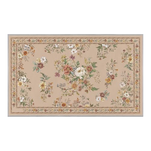 Artoid Mode Leaves Floral Fall Area Rug, Autumn Thanksgiving Home Decor Non Slip Washable Area Rug for Entryway Bedroom Living Room Laundry Room Indoor 3x5 Feet