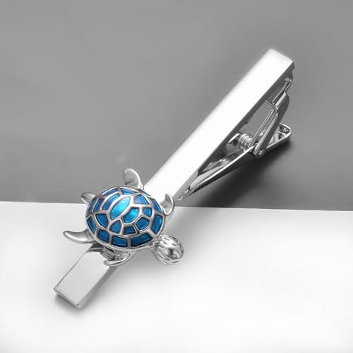 Image of Unique Insect Tie Clip for Men Bee Fish Butterfly Turtle Ladybug Novelty Tie Bar Silver Gold Animal Party Anniversary Jewelry Gift