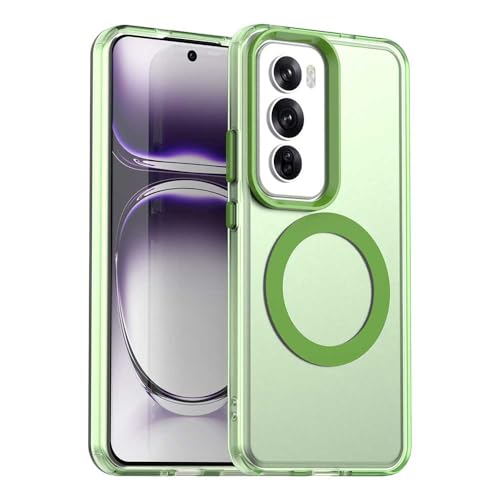 Pzwoxukhov Compatible with Oppo Reno 12 5G Case Cover,Supports Wireless Charging,Shockproof Magnetic Phone Case，Compatible with Oppo Reno 12 5G Case Green