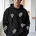 Lytiarul Men's Goth Graphic Hoodies Grunge Hooded Sweatshirt Baggy Vintage Fleece Hoodie Retro Pullover Streetwear Casual Top(Black,2XL)