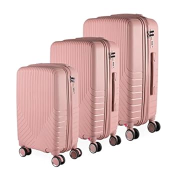 Cj Malas Polipropileno 3 Peças P, M, G Rodas 360 - Canadá (Rose)