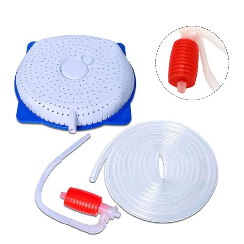 Gettimore Non Electric Siphon Pump Kit for Pool Covers, 4-Piece Water Removal Solution with Durable Drain Hose, No Electricity Required, Compact and Portable for Above-Ground Pools, Blue