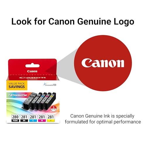 Image of Canon PGI-280 /CLI-281 Genuine Combo Pack,Compatible with TR8520,TS9120,TS8120,TS6120,TS9521C /a,TS9520 /a,TS8220,TS6220,TS8320,TS6320,TS702 /a,and TR8620 /a Series Printers,(Pack of 2)
