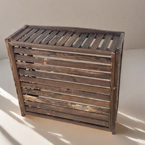 CZAOERXB Lamellenzaun für Klimaanlagen aus Massivholz, Außeneinheit, Blumenständer, Heizkörperabdeckungen für den Heimdampfheizkörper, Sichtschutz (Größe: Klein)