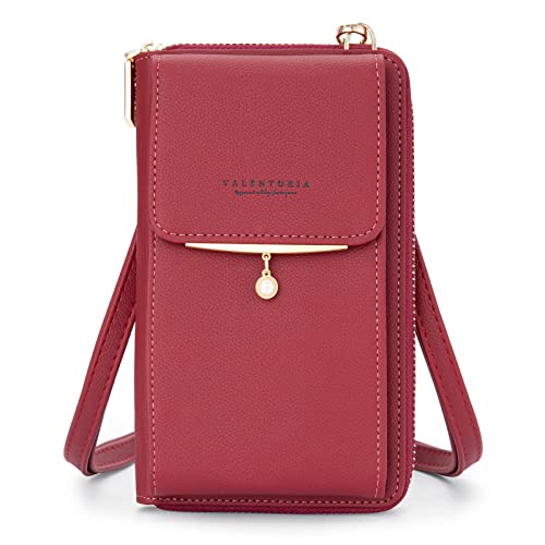 Image of Valentoria Small Crossbody Bag Cell Phone Purse Wallet Leather Card Clutch Handbag for Women