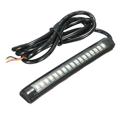 Alamor 12V 17 LED flexible Motorrad Streifen Licht Schwanz Bremse Stop Turn Sign Licht Bernstein + rot