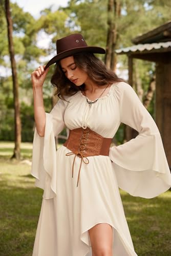 Scarlet Darkness Women's Renaissance Dress Off Shoulder Bell Sleeve Goth Dresses2