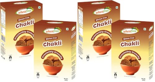 Image of Wheafree Gluten Free Chakli (Murukku) (Pack of 4 x 400 g) | Lactose Free | Delicious, Ready to Eat | Tasty Crispy and Crunchy Savory| Best Snacks for Tea /Coffee