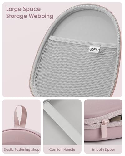 Image of Headphone Case Hard Shell Super-Slim for Sony /JBL /Bose /Soundcore Anker /BERIBES KVIDIO TOZO JLab Over-Ear Headphones Universal Portable Travel Organizer Bag (Pink)