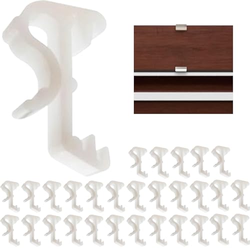 Amazing Drapery Hardware Premium White Plastic Wood Blind Valance Retainer Clips, 30 Pack - UV-Resistant-Ideal for 2-Inch Blinds, Mini Blinds, and as Hidden Valance Clips