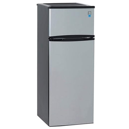 Avanti RA7316PST 2-Door Apartment Size Refrigerator, Black with Platinum Finish, 7.4 cubic feet