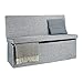 Relaxdays Baúl Almacenamiento, Banco con Respaldo, Puff Asiento Almacenaje, Taburete, Lino, 1 Ud, 73x114x38 cm, Gris