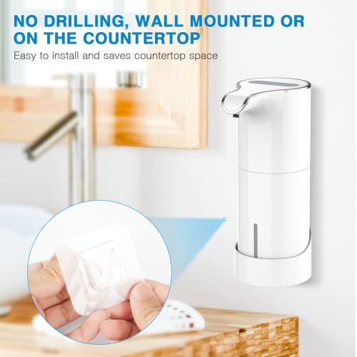 Automatic Soap Dispenser Rechargeable Touchless, 15.37Oz Electric Hand Sanitizer Dispenser, Liquid Hand Soap Dispenser Pump With 5 Adjustable Soap Volume For Kitchen Bathroom Wall No Drilling (White) #TOP5